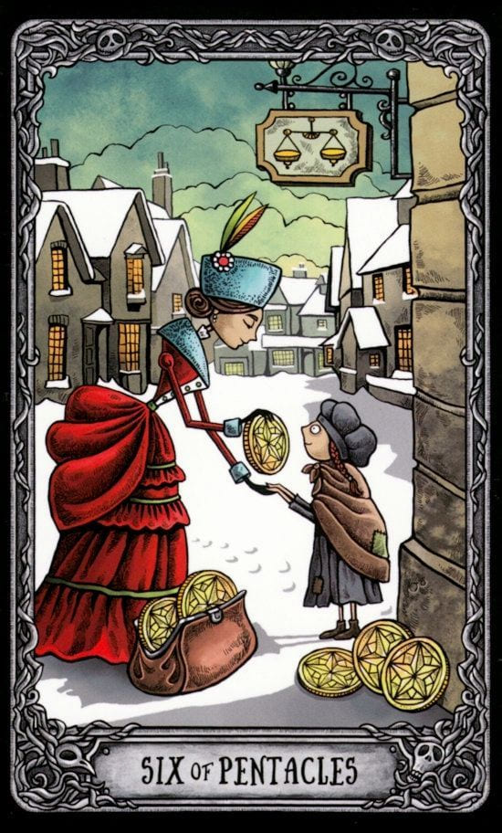 Six of Pentacles — Dark Mansion Tarot