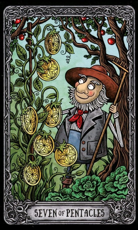 Seven of Pentacles — Dark Mansion Tarot