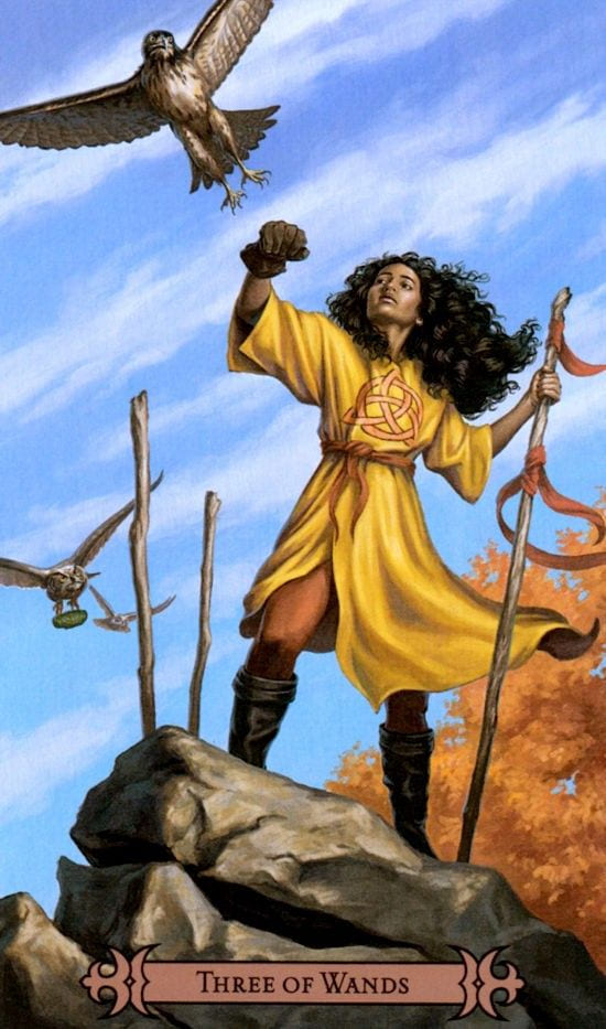 Tres de Bastos — Modern Spellcaster's Tarot