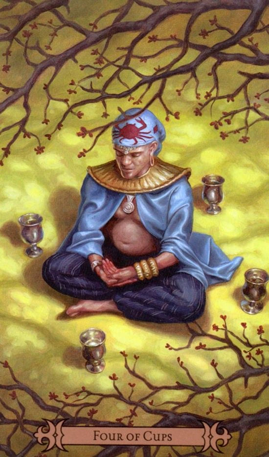Cuatro de Copas — Modern Spellcaster's Tarot