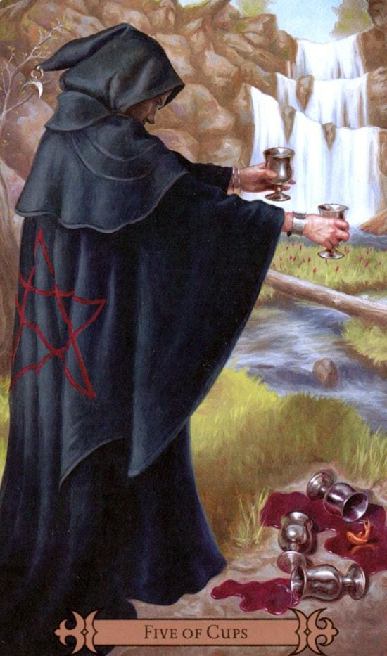 Cinco de Copas — Modern Spellcaster's Tarot