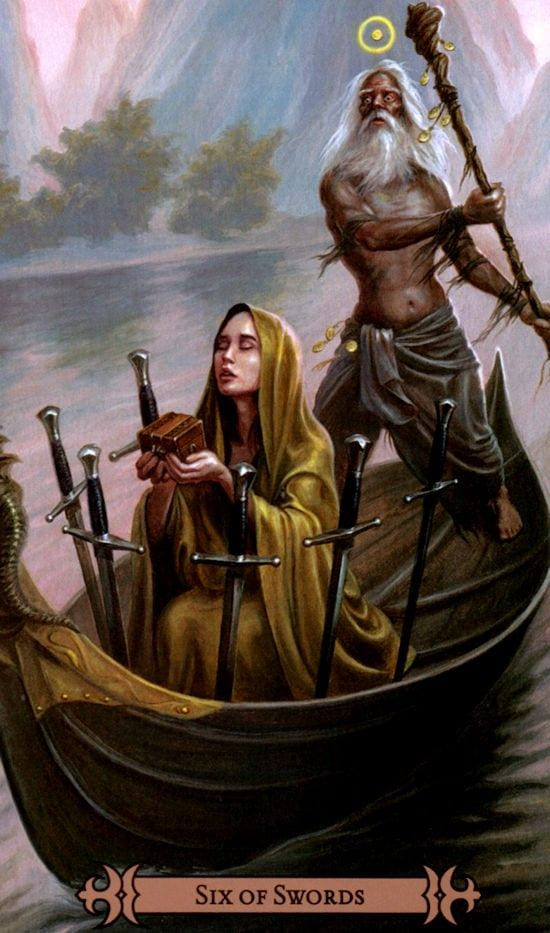 Seis de Espadas — Modern Spellcaster's Tarot