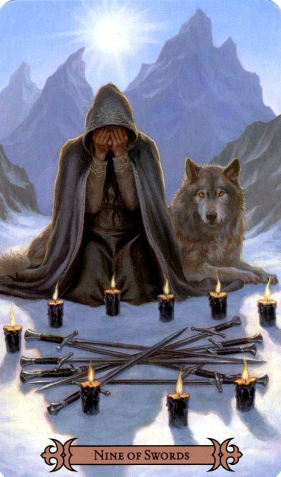 Nueve de Espadas — Modern Spellcaster's Tarot