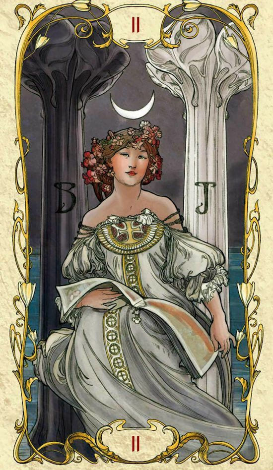 The High Priestess — Tarot Mucha
