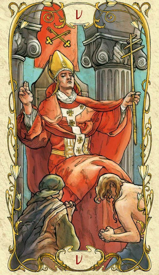 The Hierophant — Tarot Mucha