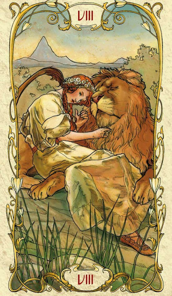 La Fuerza — Tarot Mucha