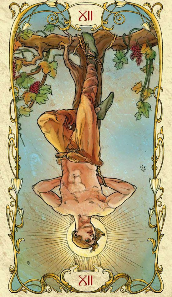 The Hanged Man — Tarot Mucha