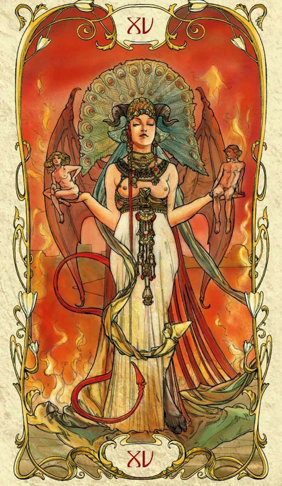 El Diablo — Tarot Mucha