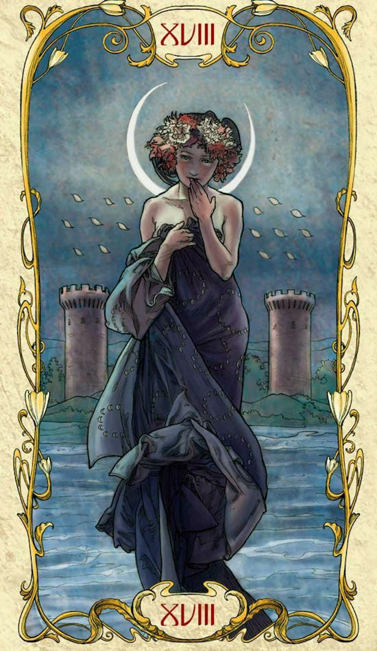 La Luna — Tarot Mucha