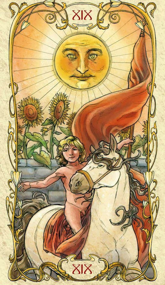 The Sun — Tarot Mucha