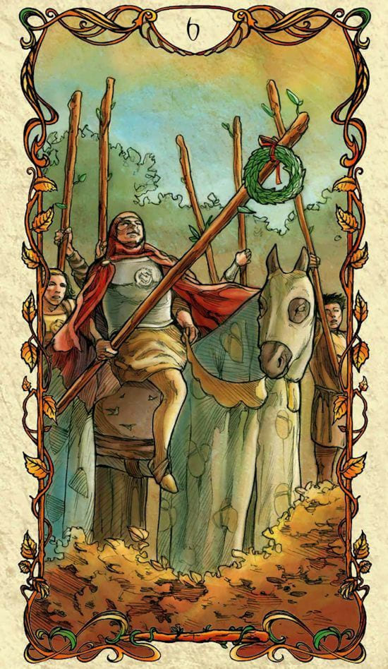 Six of Wands — Tarot Mucha