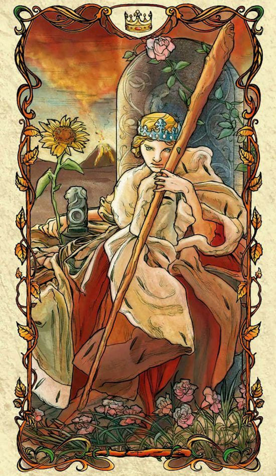 Queen of Wands — Tarot Mucha
