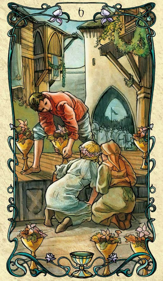 Six of Cups — Tarot Mucha