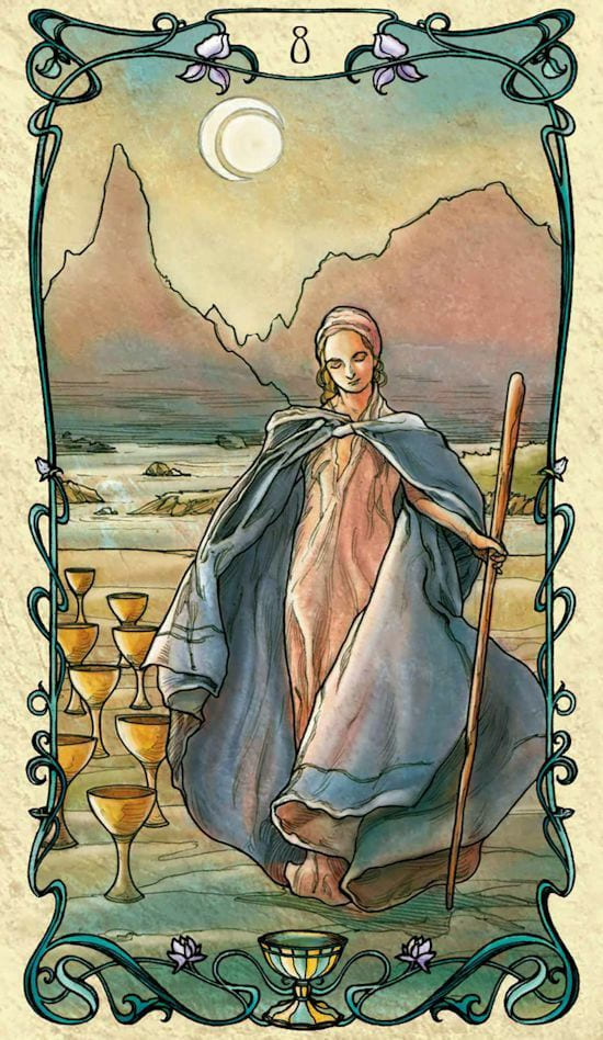 Eight of Cups — Tarot Mucha