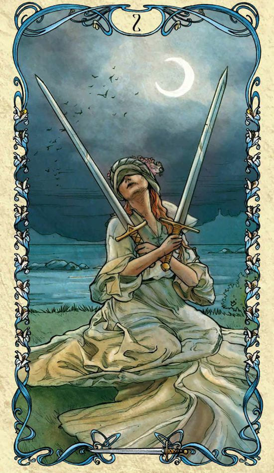 Two of Swords — Tarot Mucha