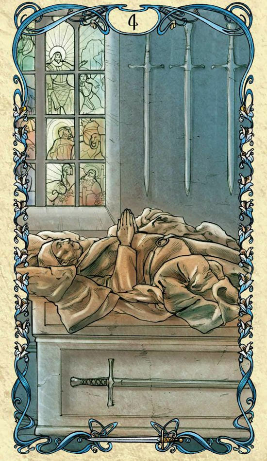 Four of Swords — Tarot Mucha