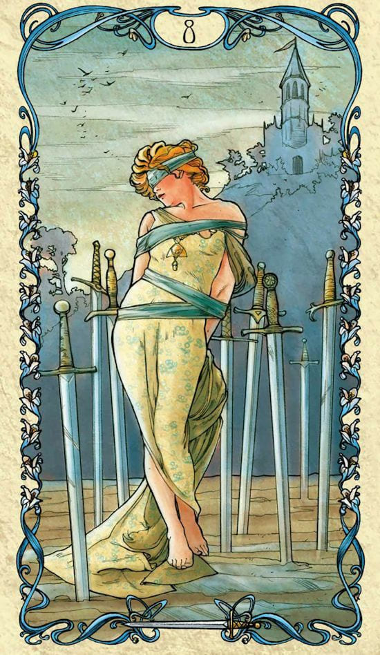 Eight of Swords — Tarot Mucha
