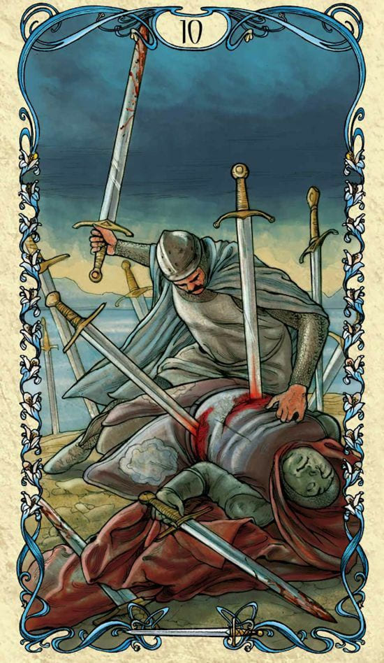 Ten of Swords — Tarot Mucha