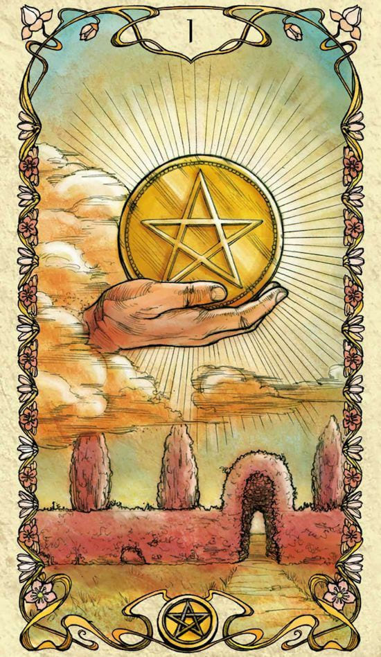 Ace of Pentacles — Tarot Mucha