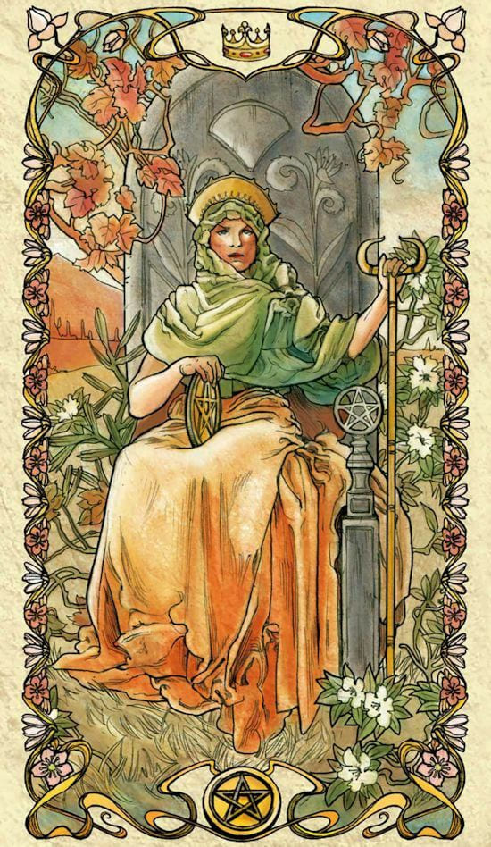 Queen of Pentacles — Tarot Mucha