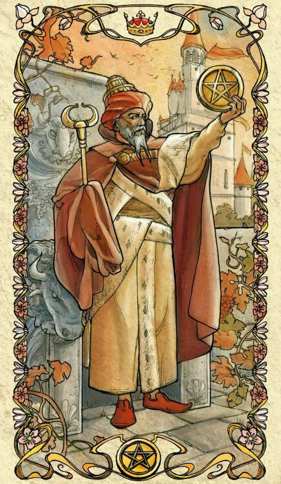King of Pentacles — Tarot Mucha