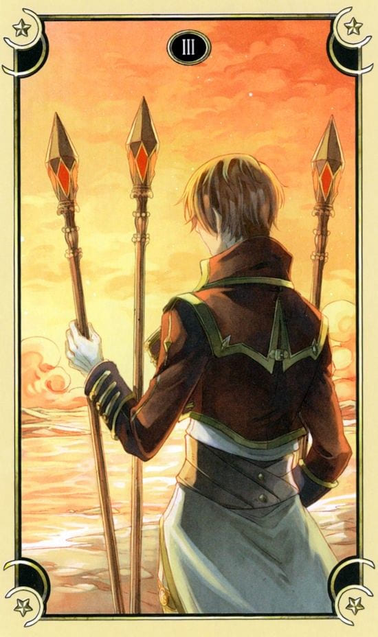 Three of Wands — Mystical Manga Tarot