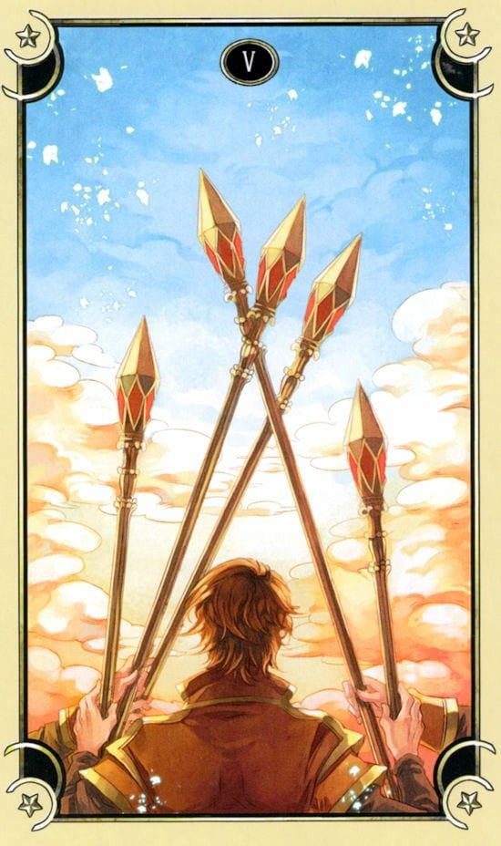 Five of Wands — Mystical Manga Tarot