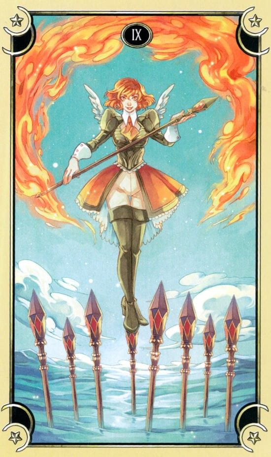 Nine of Wands — Mystical Manga Tarot