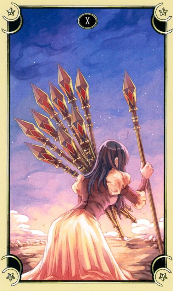 Ten of Wands — Mystical Manga Tarot