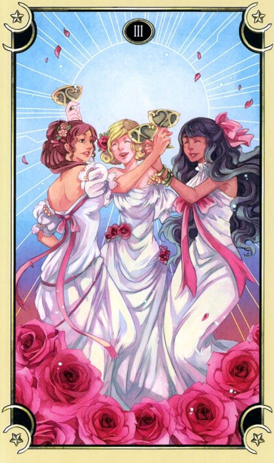 Three of Cups — Mystical Manga Tarot