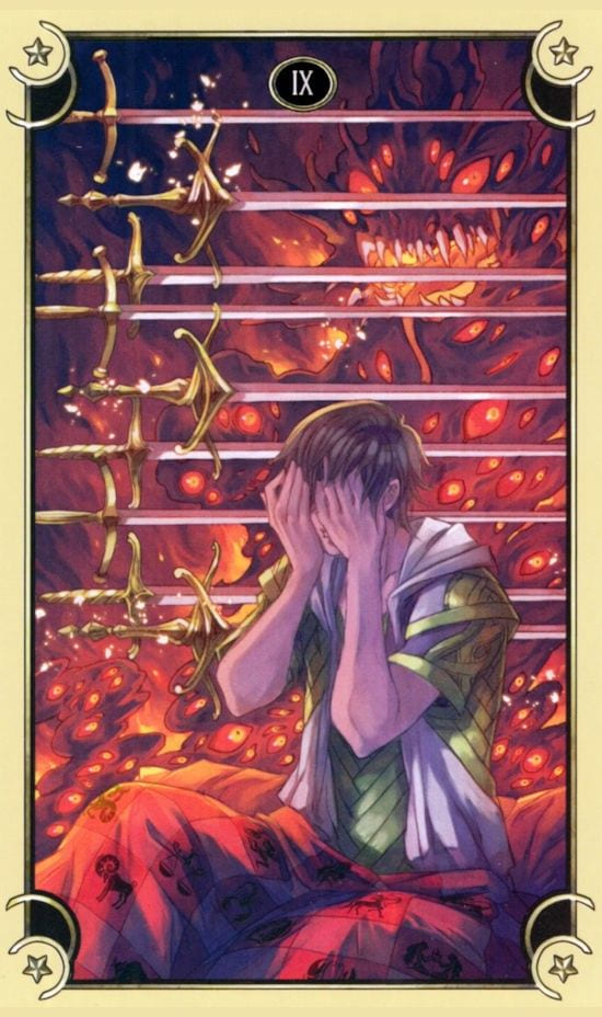 Nine of Swords — Mystical Manga Tarot