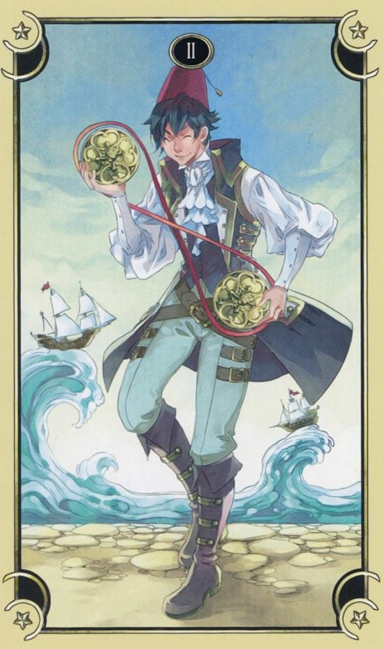 Dos de Oros — Tarot Manga Místico