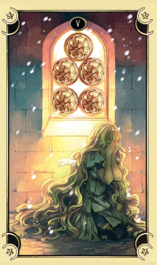 Five of Pentacles — Mystical Manga Tarot