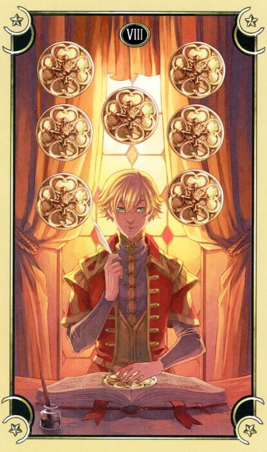 Eight of Pentacles — Mystical Manga Tarot