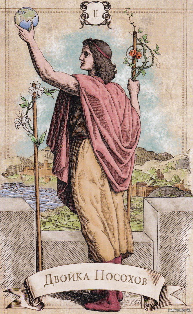 Dos de Bastos — Old Style Tarot