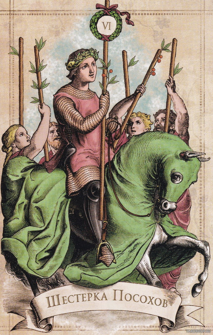 Seis de Bastos — Old Style Tarot