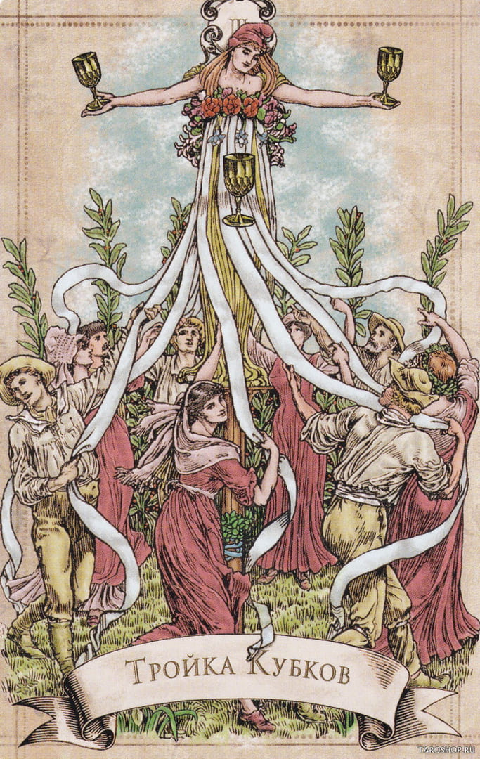 Tres de Copas — Old Style Tarot