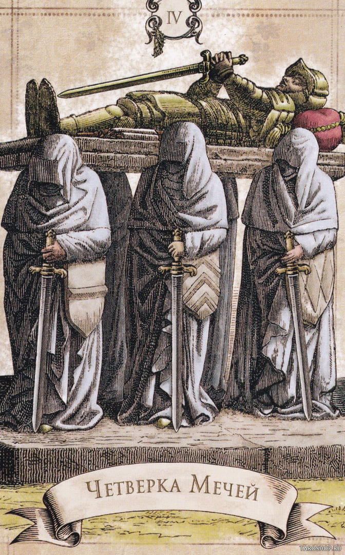 Cuatro de Espadas — Old Style Tarot