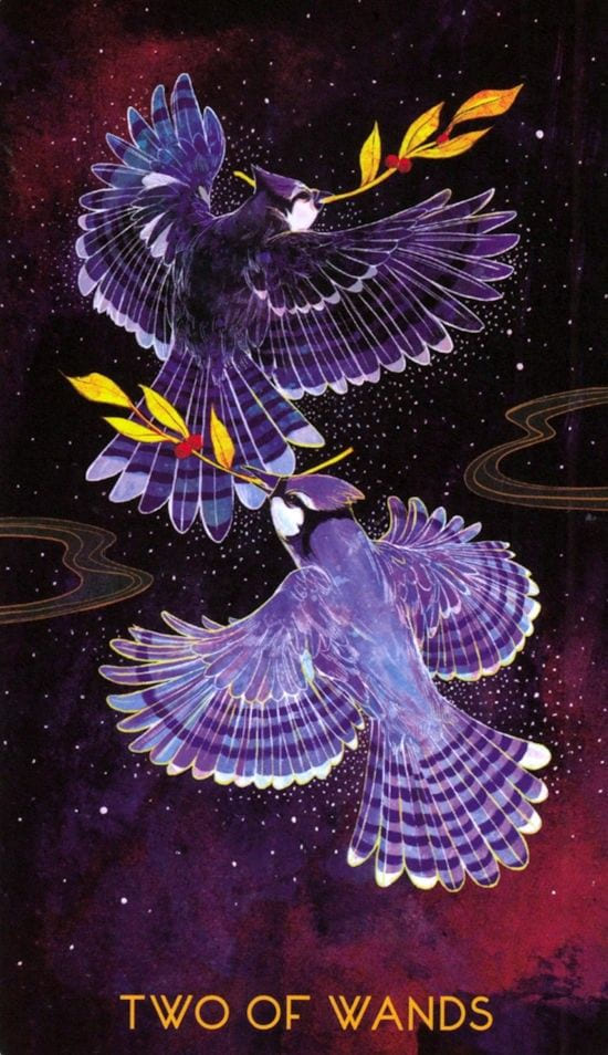 Two of Wands — Oriens Animal Tarot