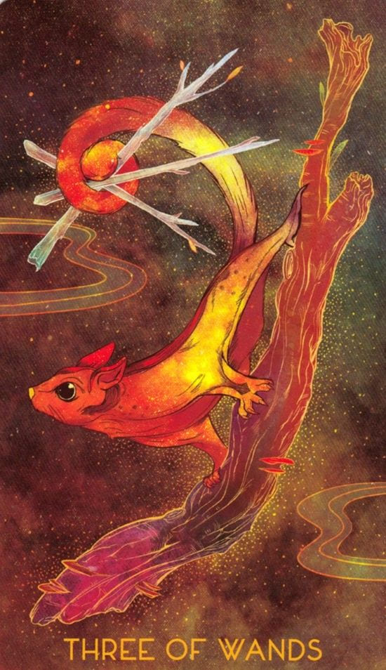 Three of Wands — Oriens Animal Tarot