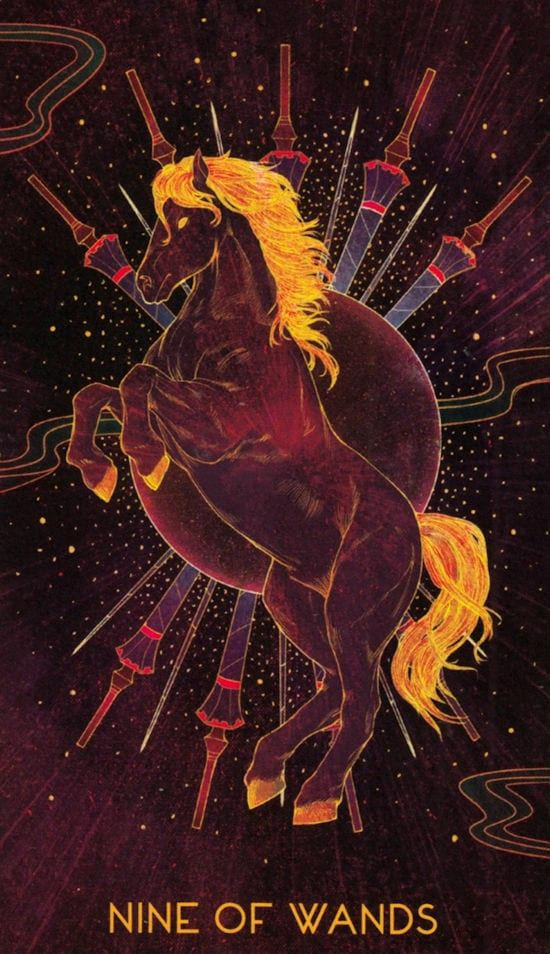 Nine of Wands — Oriens Animal Tarot