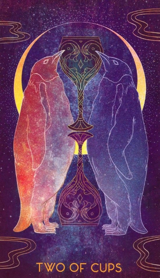 Two of Cups — Oriens Animal Tarot