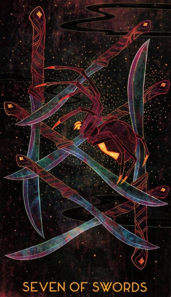Seven of Swords — Oriens Animal Tarot
