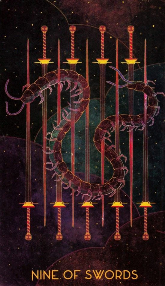 Nine of Swords — Oriens Animal Tarot