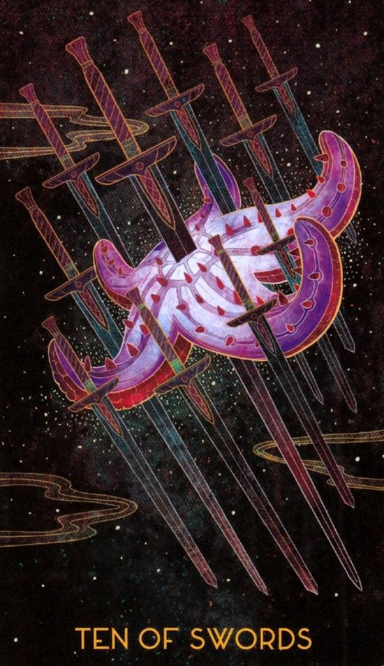 Ten of Swords — Oriens Animal Tarot