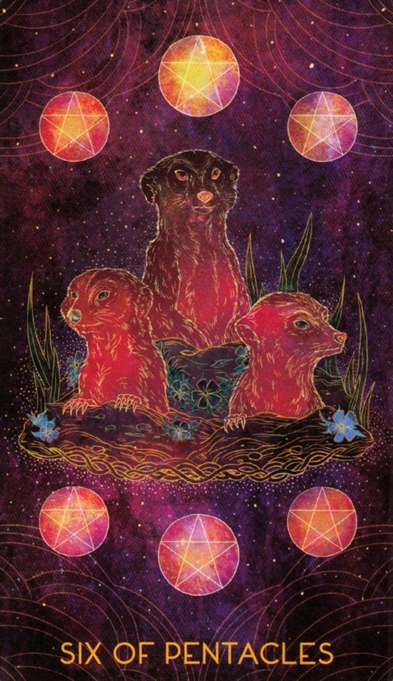 Six of Pentacles — Oriens Animal Tarot
