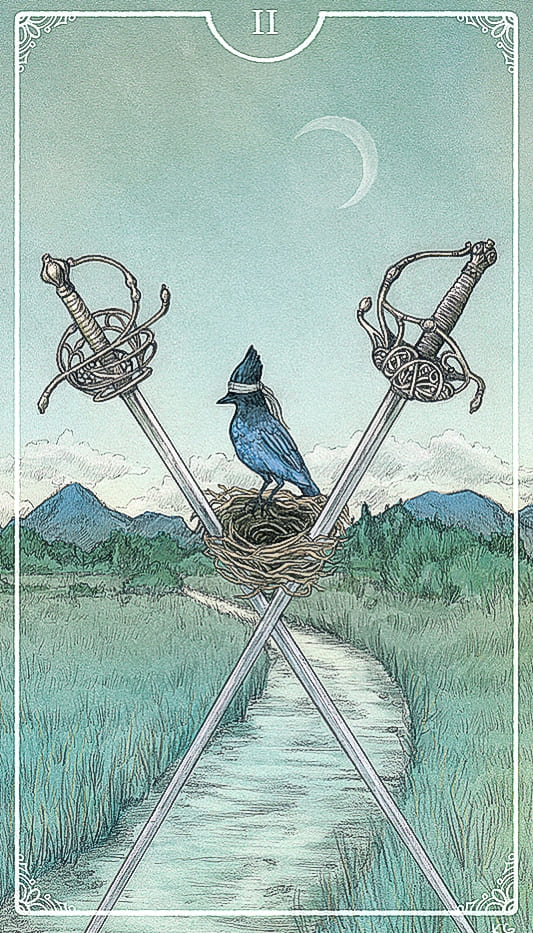 Dos de Espadas — Ostara Tarot