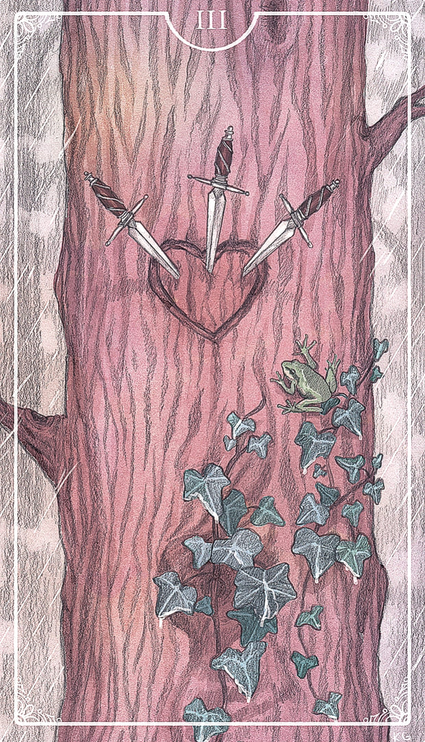 Tres de Espadas — Ostara Tarot