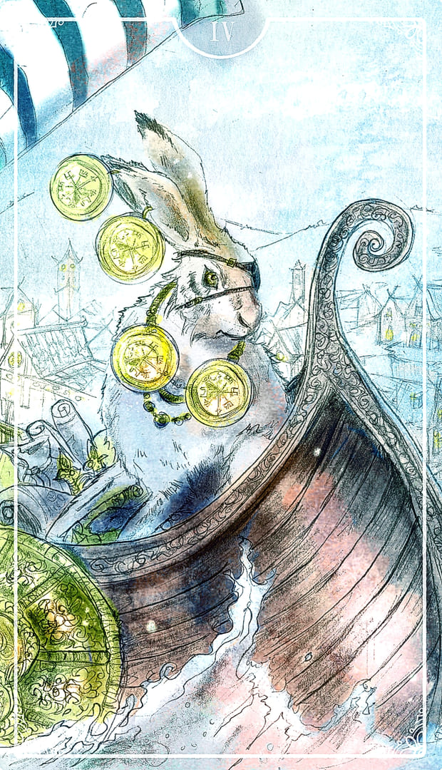Four of Pentacles — Ostara Tarot