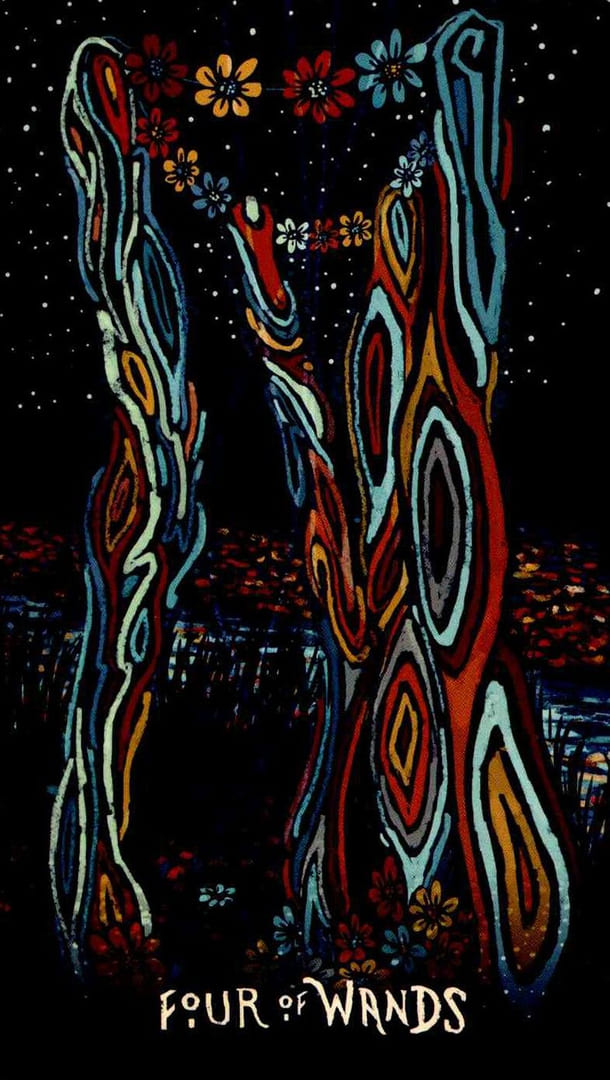 Four of Wands — Prisma Visions Tarot